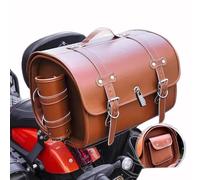 THOMIX Sacoche de Selle de Moto pour BMW Motorrad R NineT Scrambler, Étanche Cuir Sacoche Arrière de Moto, Coffre De Rangement pour Coffre De Voyage, Grande Capacité Sacoche,B Light Brown