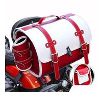 THOMIX Sacoche de Selle de Moto pour Triumph Thunderbird 1600 2009-2018, Étanche Cuir Sacoche Arrière de Moto, Coffre De Rangement pour Coffre De Voyage, Grande Capacité Sacoche,F White Red