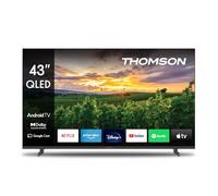 THOMSON 43 Pouces (109 cm) QLED Smart Android TV, Google Assistant, Wi-FI, Dolby Digital, Bluetooth, Triple-Tuner (Câble/Satellite/Antenne), HDMI, CI+, A+ Panneau - 43QA2S13