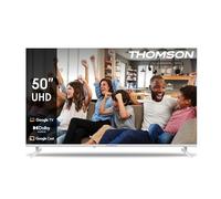 THOMSON 50 Pouces (127cm) 4K Ultra HD Blanc Smart Google TV, Wi-FI,Dolby Audio, HDR10, Bluetooth 5.1, Triple-Tuner (Câble/Satellite/Antenne), HDMI, CI+, A+ Panneau - 50UG4S14W