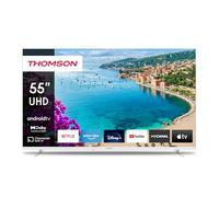 THOMSON 55 Pouces (139 cm) 4K Ultra HD Blanc Smart Android TV, Google Assistant, Wi-FI, Dolby Digital, Bluetooth, Triple-Tuner (Câble/Satellite/Antenne), HDMI, CI+, A+ Panneau - 55UA5S13W
