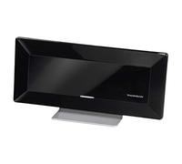 Thomson Antenne Intérieure HD plate "ANT1528BK" (pour réception radio/télévision numérique, DVB-T/-T2, DAB/DAB+, HD/3D, avec amplificateur, filtre anti-bruit, performance 45) Noir/Gris