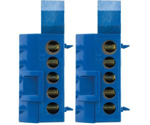 Thomson Bornier neutre Bleu 6 connexions (Lot de 2)