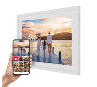 Thomson Cadre Photo 10 Pouces Blanc - 25,6 cm, écran HD IPS 1280x800, écran Tactile, mémoire 32 Go, Rotation Automatique, Connexion Multi-utilisateurs, WLAN, Support ou Montage Mural, iOS, Android