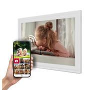 Thomson 15 Pouces Cadre Photo Numérique Blanc Résolution Full HD 1080 IPS Tactile, WiFi, Rotation Automatique, Multiutilisateur, Vidéo, Diaporama