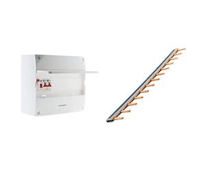 Thomson Coffret électrique prééquipé 1 rangée 13 modules & Zenitech Peigne 13 modules noir/blanc longueur 220mm