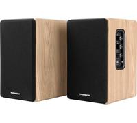 THOMSON Cosy Enceintes Bibliothèque 150W Stéréo, Bluetooth 5.3, Lecture USB, Télécommande pour Smartphone, TV, PC et Vinyle, Finition Bois - WS902DUO