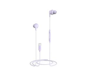 Thomson Ecouteurs Filaire USB-C pour iPhone 15 / Samsung (écouteurs Intra-Auriculaires filaires avec Micro, Cable 1.2m, Multi Contrôle, Compatible Siri et Google Assistant) Violet