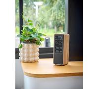 Thomson Enceinte Bluetooth 5.3, station météo WS102TBK – Radio FM, thermo/hygro int./ext., bois Noir
