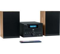 micro-chaîne bluetooth - thomson - bois/noir - radio fm/cd/mp3/usb, 20w rms, tuner fm rds, prise casque, télécommande, alim. …