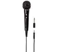 THOMSON Microphone Dynamique M135 (Microphone Karaoké Filaire, Motif cardioïde, fiche Jack 3,52 mm, Longueur de câble 3 m, idéal Karaoké, Chant, Live, Conférence, Mariage) Noir
