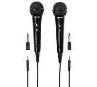 Thomson Microphone dynamique M135D (motif cardioïde, fiche jack 3,52 mm, longueur de câble 3 m, Karaoké, 2 microphones) Noir