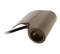 Zenitech - Bloc 3 Prises Escamotable 16A 2P+T - Câblé HO5VV-F 3G1 - Gris - Longueur 1,60m - Prises Cachées pour Optimisation de l'Espace - Couvercle et Cadre Décoratif - Idéal Bureau et Maison