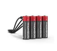 THOMSON Power+ Piles AA Rechargeables USB-C, 3700 mWh, Pack de 4, 1.5V