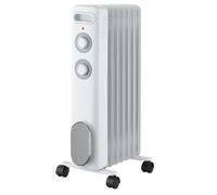 THOMSON - Radiateur mobile bain d'huile CALISTA 2000W blanc, protection contre le renversement et la surchauffe, avec thermostat réglable, silencieux, avec roulettes