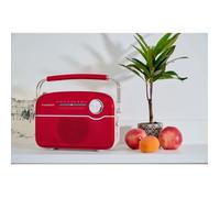 Thomson Radio FM Bluetooth 5.4 – Batterie 1300 mAh, USB-C, Secteur/Recharge Solaire (Rouge)