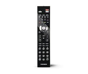Thomson Télécommande universelle 2 en 1 "ROC 2411" (Télécommande avec fonction d'apprentissage, convient pour deux appareils, pour plus de 1 000 marques) Noir