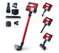 THOMSON THVC93120R - Aspirateur balai 120W - Charge rapide 4,5h - 2 vitesses - Bac transparent 0,8L - Electro Brosse avec LED