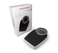 THOMSON Trad Mass 2 - Pèse-Personne Mécanique sans Pile - Portée jusqu'à 160 kg - Grand Cadran Lisible 17 cm - Graduation 1 kg - Plateau Antidérapant - Noir