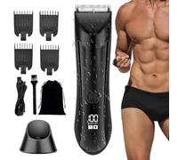 Thomyle - Thomyle Tondeuse Intime,Rasoir Homme Partie Intime,Wet & Dry Avec Socle De Recharge Led IntéGréE, Humide Et SèChe, éCran Lcd Pour Aisselles, Aines, Jambes (Noir)