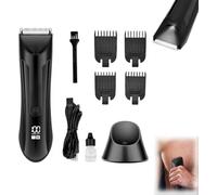 Thomyle Tondeuse Intime, Tondeuse Corps Homme, Avec Peigne Limite Réglable, Station De Charge Usb, Led Intégrée,Étanche Ipx7, Humide Et Sèche, Écran Lcd Pour Aisselles, Aines, Jambes (1 PCS)
