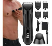Thomyle Tondeuse Intime,Tondeuse Homme Partie Intime Thomyle,Thomyle Rasoir éTanche Wet & Dry Avec Socle De Recharge Led IntéGréE, Humide Et SèChe, éCran Lcd Pour Aisselles, Aines, Jambes (Noir)