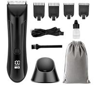 Thomyle Tondeuse Intime, Votre allié idéal pour un rasage intime impeccable, Homme 4-en-1 Étanche IPX7, Peigne Réglable, LED écran, Wet & Dry, pour Aisselles, Aines, Jambes (Noir)