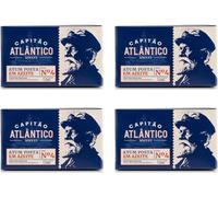 Thon à l’huile d’olive - Lot de 4 x 120 g - Conserves portugaises - Thon en morceaux conservé dans de l’huile d’olive - Fruits de mer prêts à consommer