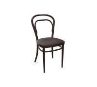 Thonet Chaise 214/214 M - Décapé, marron foncé - siège galbé en contreplaqué