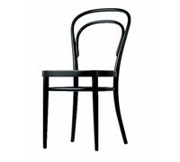 Thonet Chaise 214/214 M - Décapé noir - siège galbé en contreplaqué