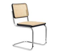 Thonet Chaise à piétement luge S 32 V - sans patins - Hêtre noir (TP29) teinté