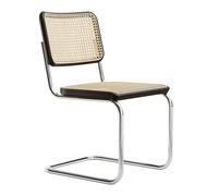 Thonet Chaise à piétement luge S 32 V - sans patins - Hêtre teinté brun foncé (TP 89).