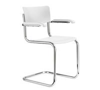 Thonet Chaise à piétement luge S 43 F - sans patins - Hêtre blanc (TP 200) émaillé