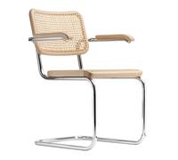 Fauteuil cantilever S 64 V avec clayonnage wood stained natural TP 17 beech