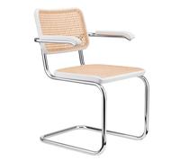Thonet Chaise à piétement luge S 64 V - sans patins - Hêtre blanc (TP 200) émaillé
