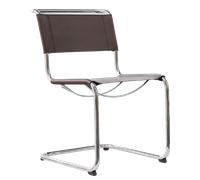 Thonet Chaise S 33/ S 33 N - Patins en plastique noir avec feutre - marron