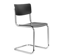 Thonet Chaise S 43 - Patins en plastique noir avec feutre - Hêtre noir (TP29) teinté