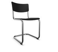 Thonet Chaise S 43 - Patins en plastique noir avec feutre - Verni noir