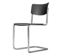 Thonet S 43 ST Chaise de Salle à Manger Empilable Chrome/ Hêtre Noir