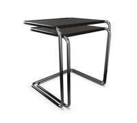 THONET set de 2 tables basses B 97 (Black - Hêtre I and acier chromée)