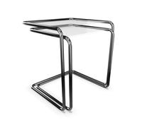 THONET set de 2 tables basses B 97 (Optiwhite coupe de diamant - Verre et acier chromé)