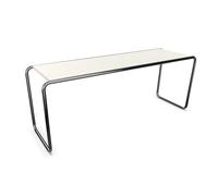 THONET table basse B 10 (Blanc RAL 9010 - Frêne laqué à pores ouverts et acier chromé)