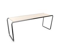 THONET table basse B 10 (White pigmented lacquer - Hêtre II and acier chromée)