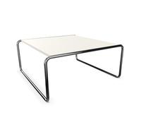 THONET table basse B 20 A (Blanc RAL 9010 - Frêne laqué à pores ouverts et acier chromé)