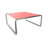 THONET table basse B 20 A (Coral red - Hêtre II and acier chromée)