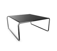 THONET table basse B 20 A (Noir RAL 9005 - Frêne laqué à pores ouverts et acier chromé)