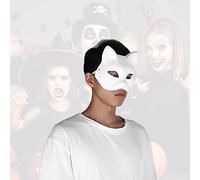 Thonlai 5 Paquets de Masques Vierges Blancs pour Adultes, Masques | Visage de Chat et Citrouille Non Peints, Styles Masculins et Féminins, Matériau Non Toxique , Comprend une Bande élastique,