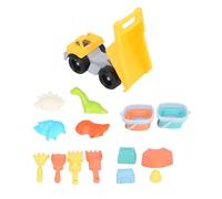 Thonlai Ensemble de Seau de Plage Pliable en Silicone, Jouets de Sable 15 | Comprend 2 Seaux, 4 Pelles, 4 Moules à Sable, 4 Figurines de Dinosaures, 1 Voiture ;pour la Plage, le Bac à Sable, les Jeux