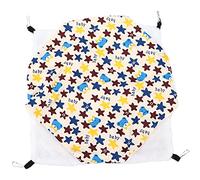 Thonlai Hamac pour Animaux de Compagnie, Lit Suspendu Double Couche en Peluche Chaude avec Accessoires Fixes, pour Hamsters Lapins Cage pour Petits Animaux (Grande Taille étoiles de Dessin animé)