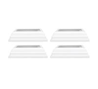 Thonlai Lot de 4 Jupes de Poteau Fendues en Vinyle pour Manchon de Poteau de 10,2 X 10,2 Cm, Couverture de Base de Clôture en Vinyle Imperméable pour Main Courante de Porche, Garniture en Blanc